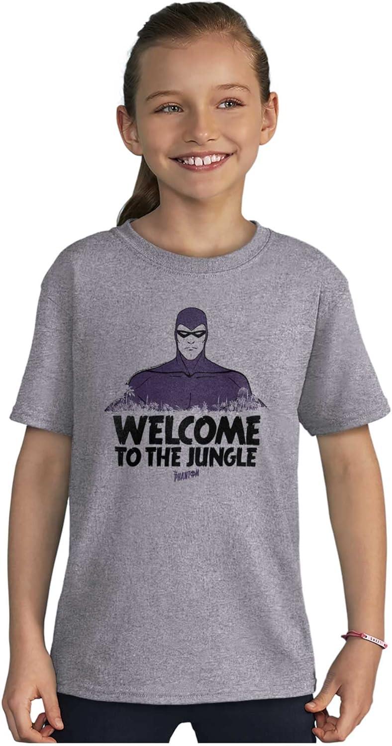 imageBrisco Brands The Phantom Welcome to The Jungle Crewneck T Shirts Boy GirlSport Grey
