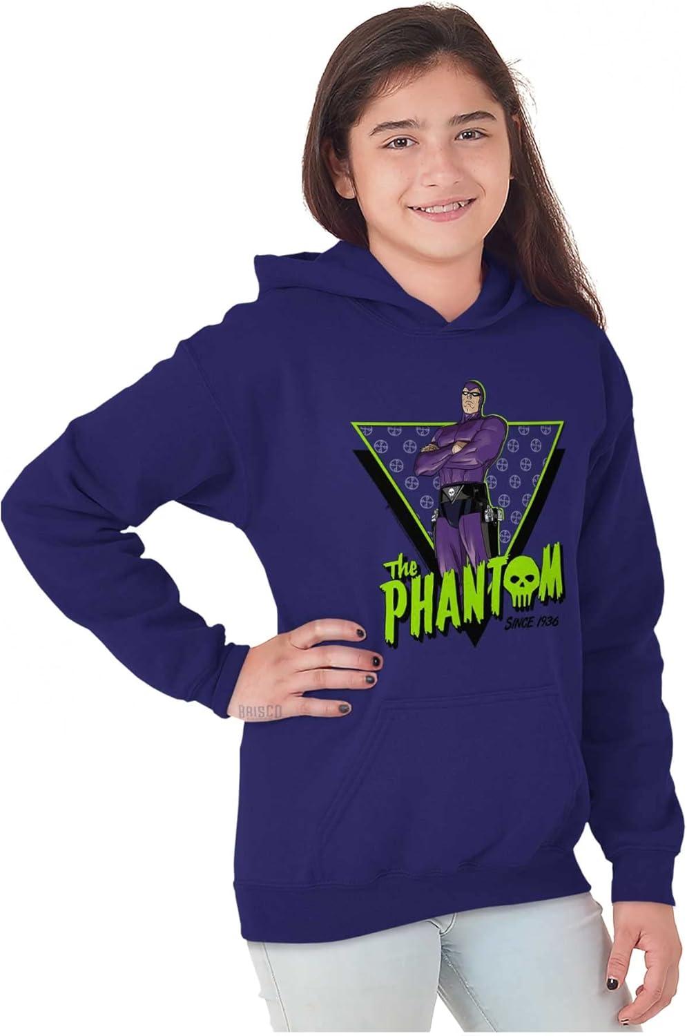imageBrisco Brands the Phantom Skull Vintage Superhero Youth Hoodie Boy GirlPurple