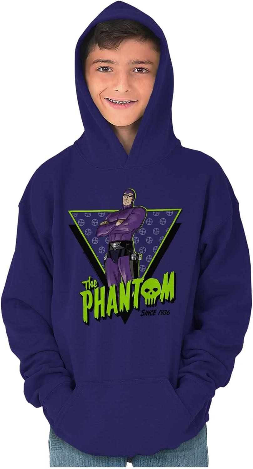 imageBrisco Brands the Phantom Skull Vintage Superhero Youth Hoodie Boy GirlPurple