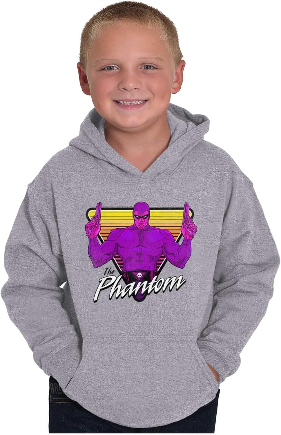 imageBrisco Brands the Phantom Vintage Superhero Youth Hoodie Boy GirlSport Grey