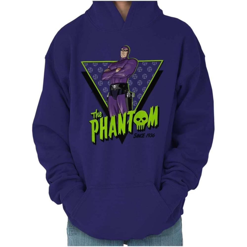 imageBrisco Brands the Phantom Skull Vintage Superhero Youth Hoodie Boy GirlPurple