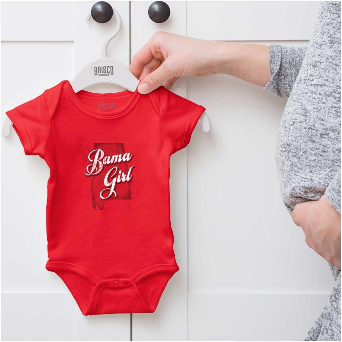 imageBrisco Brands Alabama Girl AL Home State Pride Baby Bodysuit Jumper GirlsRed