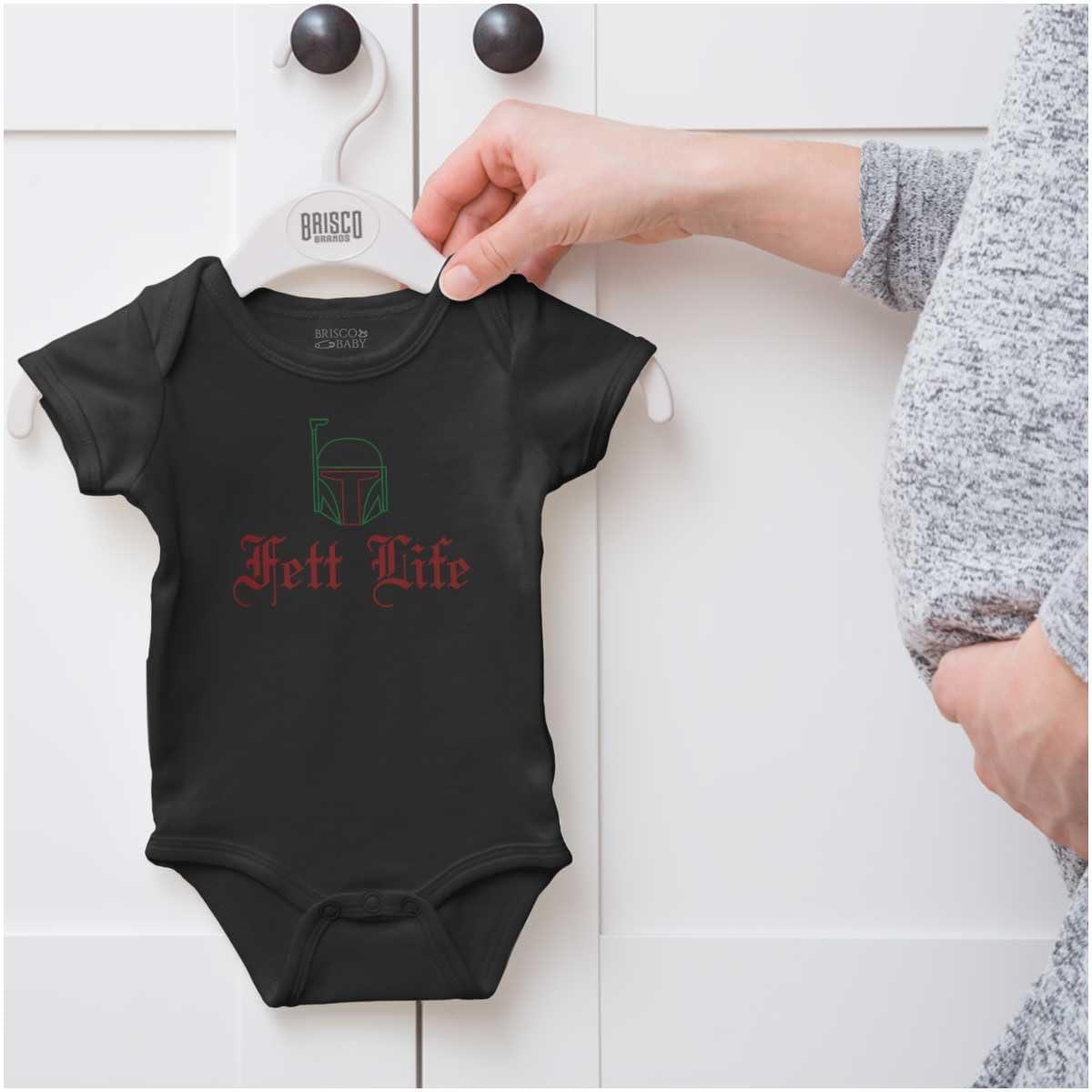 imageBrisco Brands Cute Galactic Bounty Hunter Nerd Babe Baby Romper Boys or GirlsBlack