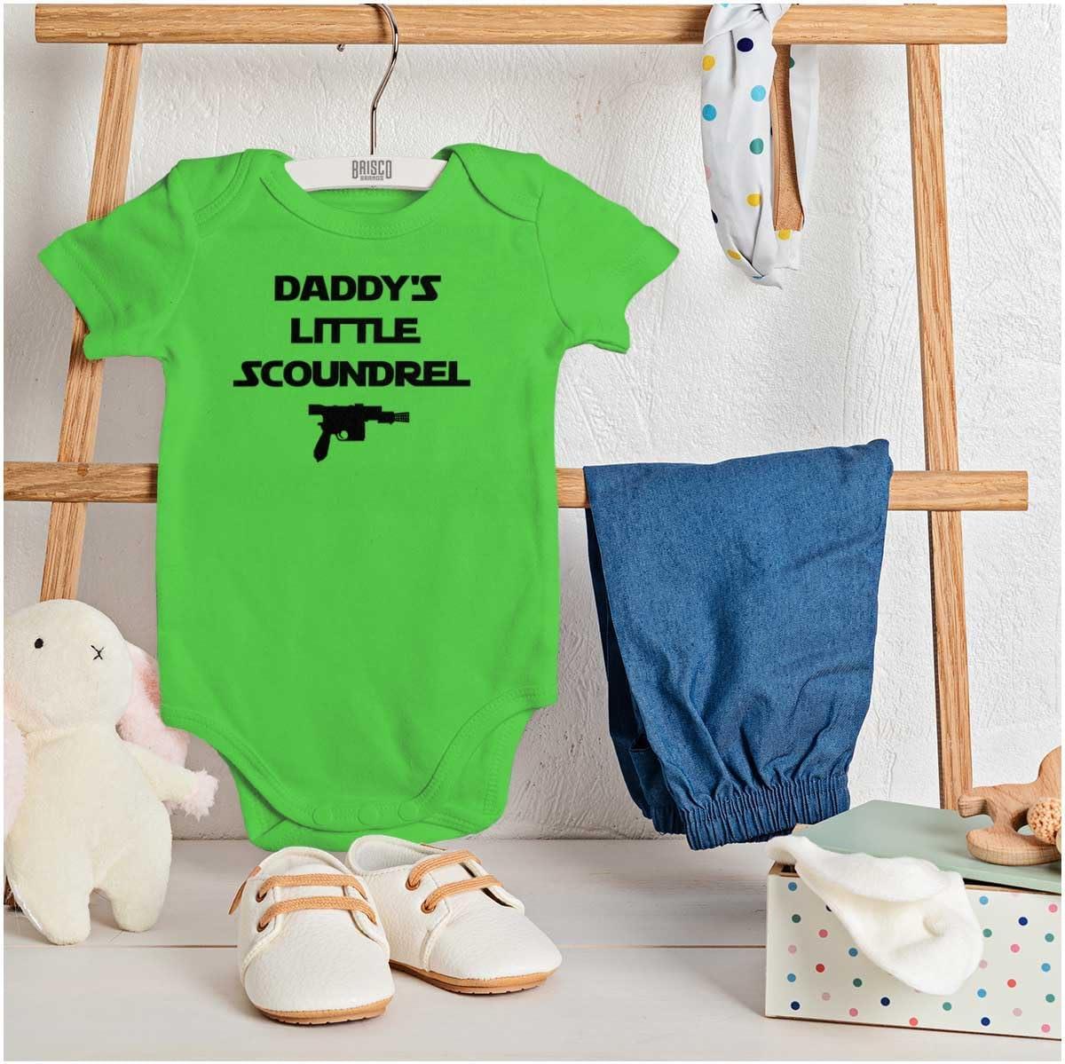imageBrisco Brands Daddys Little Scoundrel Dark Galaxy Baby Romper Boys or GirlsApple