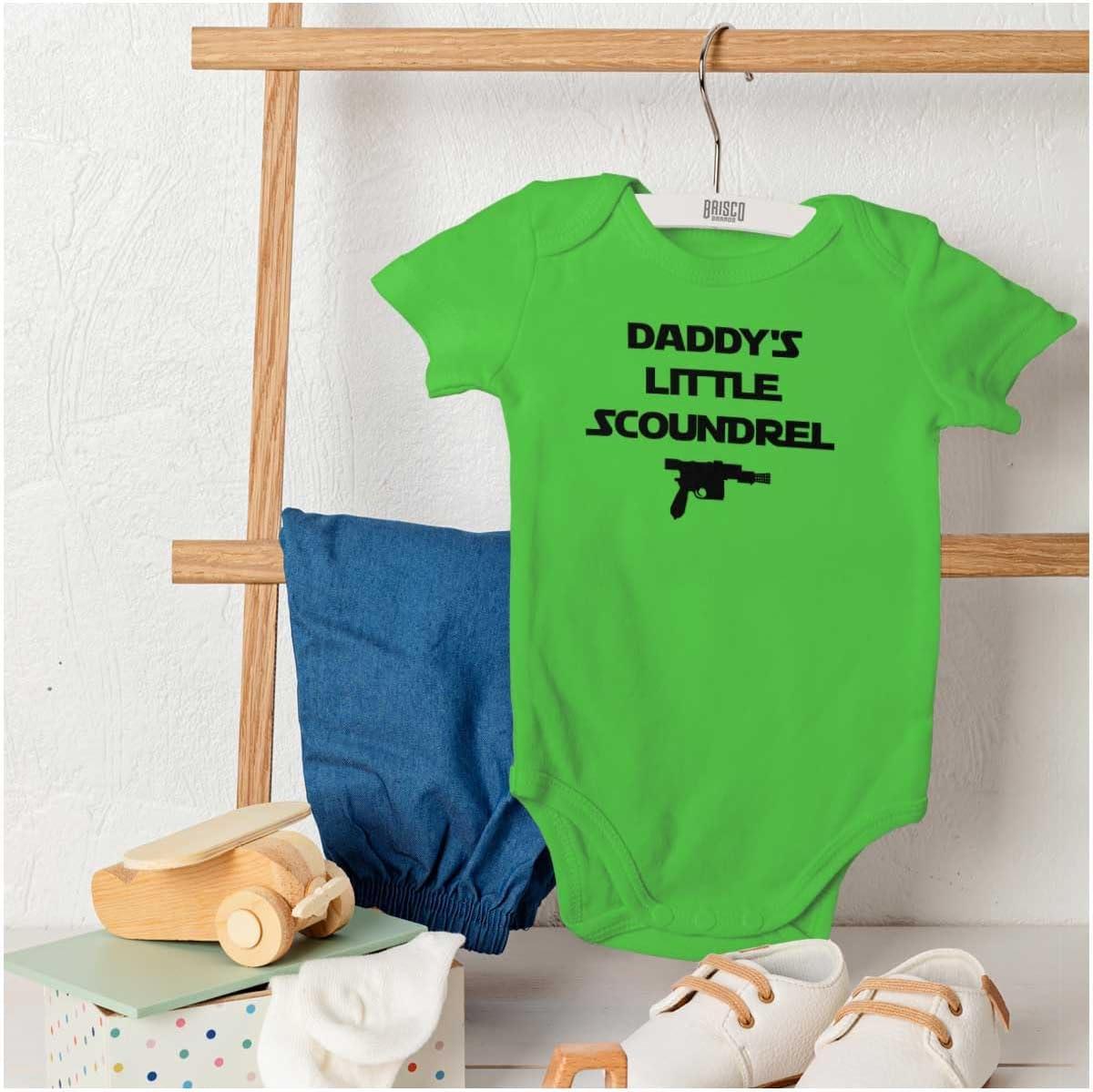 imageBrisco Brands Daddys Little Scoundrel Dark Galaxy Baby Romper Boys or GirlsApple