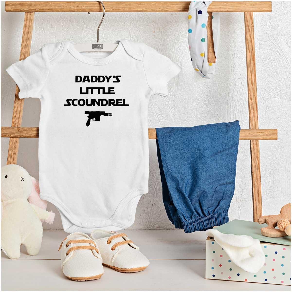 imageBrisco Brands Daddys Little Scoundrel Dark Galaxy Baby Romper Boys or GirlsWhite