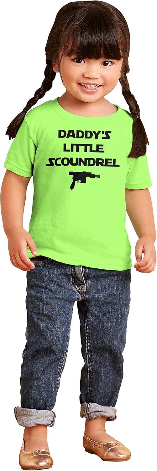 imageBrisco Brands Daddys Little Scoundrel Dark Galaxy Toddler Boy Girl T ShirtKey Lime