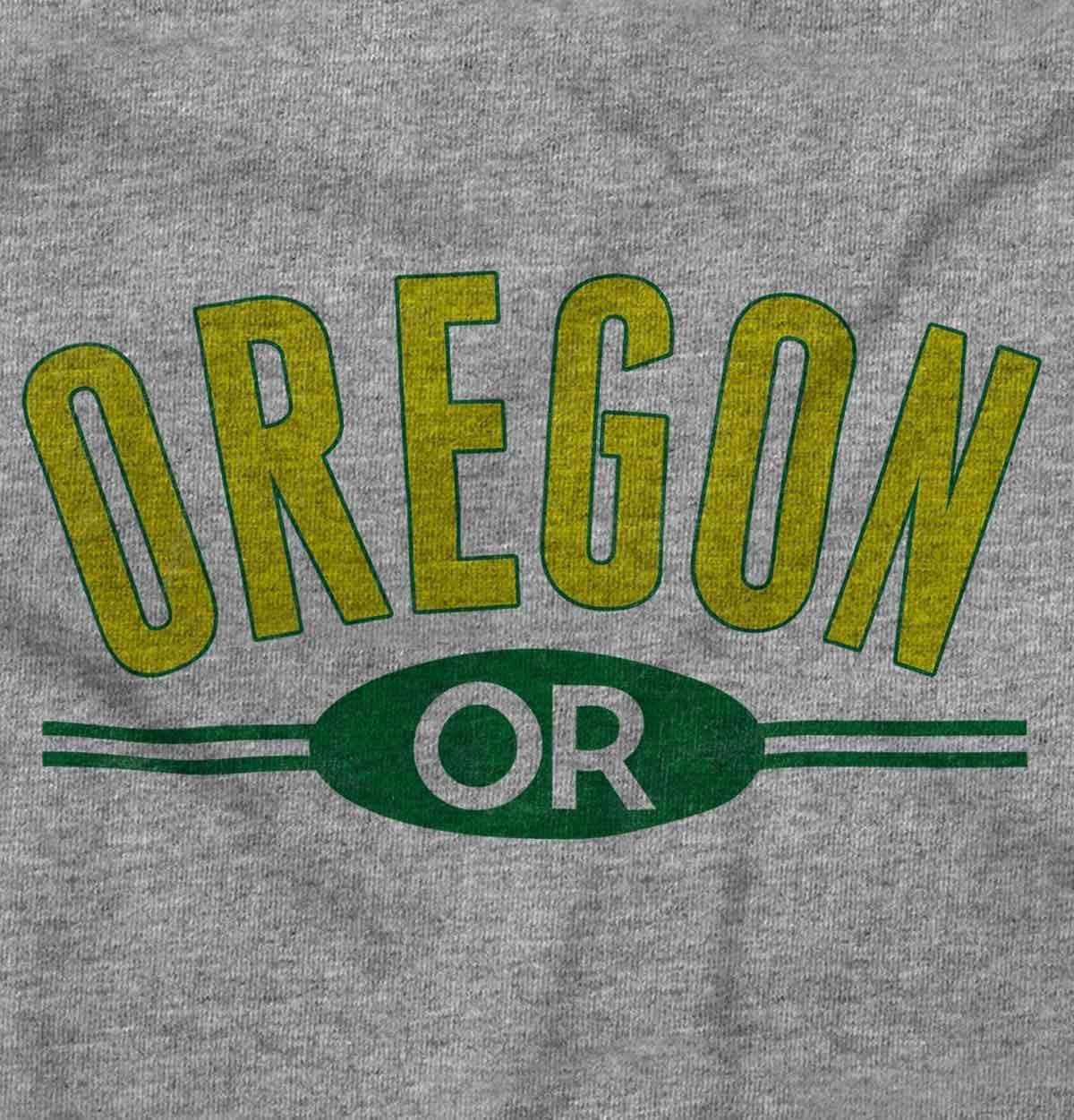 imageBrisco Brands Oregon OR Distressed Student Baby Romper Boys or GirlsHeather