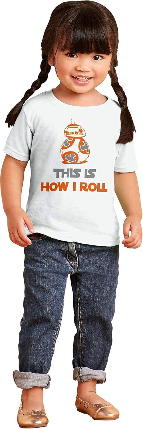 imageBrisco Brands This is How I Roll Space Robot Galaxy Toddler Boy Girl T ShirtWhite