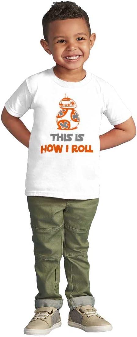 imageBrisco Brands This is How I Roll Space Robot Galaxy Toddler Boy Girl T ShirtWhite