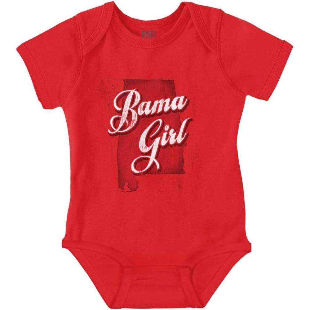 imageBrisco Brands Alabama Girl AL Home State Pride Baby Bodysuit Jumper GirlsRed