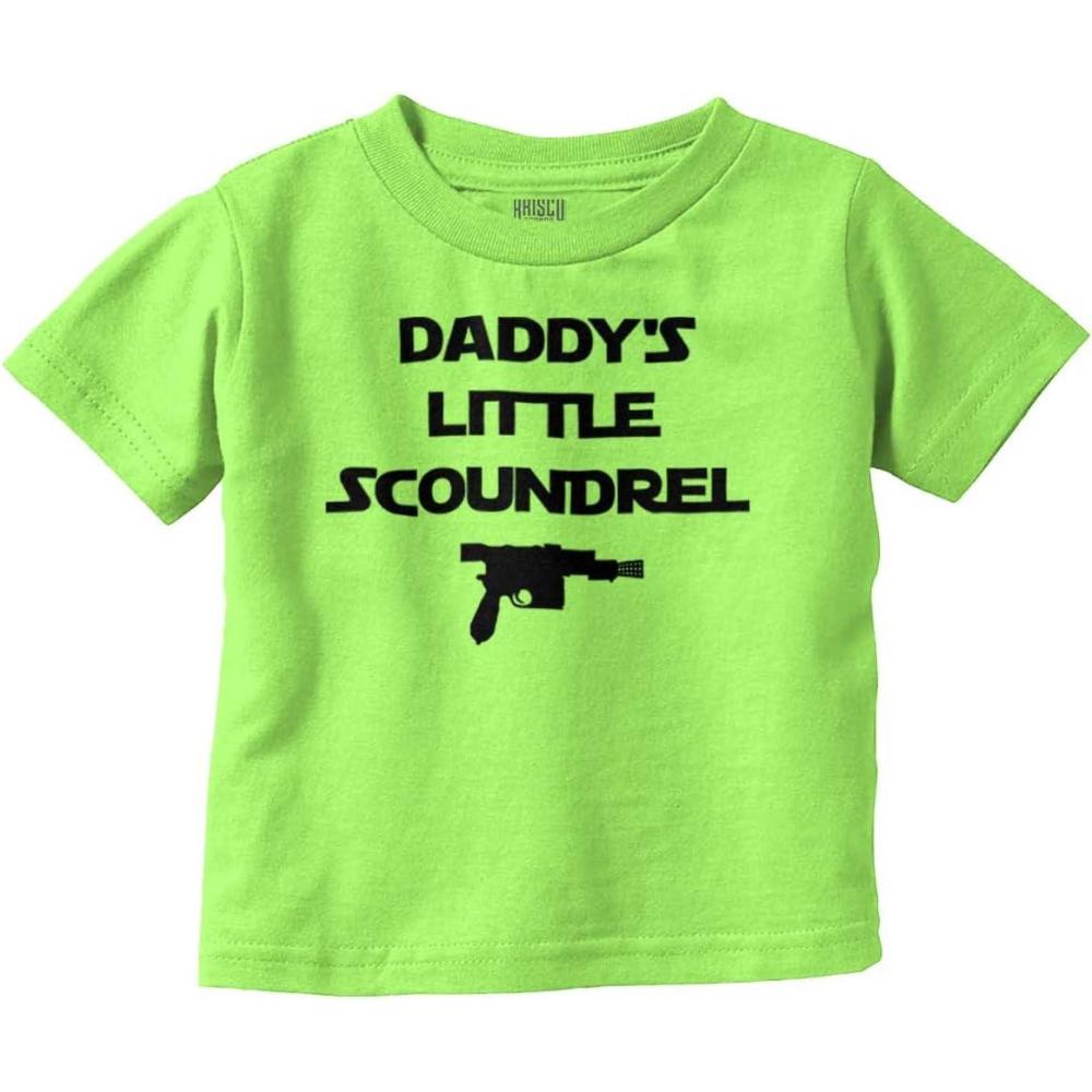 imageBrisco Brands Daddys Little Scoundrel Dark Galaxy Toddler Boy Girl T ShirtKey Lime