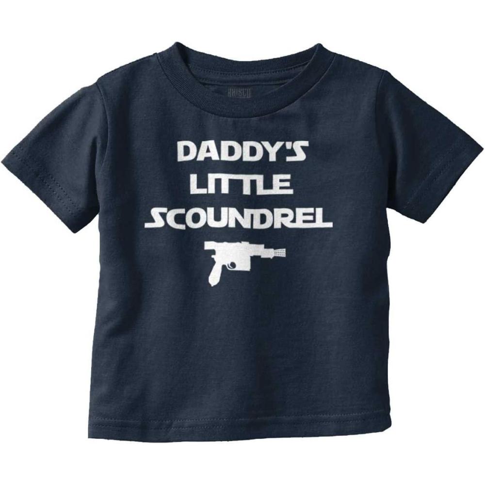imageBrisco Brands Daddys Little Scoundrel Dark Galaxy Toddler Boy Girl T ShirtNavy