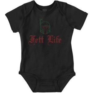 Brisco Brands Cute Galactic Bounty Hunter Nerd Babe Baby Romper Boys or Girls(Black)