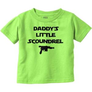 Brisco Brands Daddy’s Little Scoundrel Dark Galaxy Toddler Boy Girl T Shirt(Key Lime)