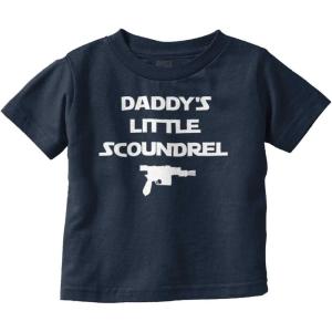 Brisco Brands Daddy’s Little Scoundrel Dark Galaxy Toddler Boy Girl T Shirt(Navy)