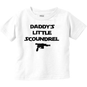 Brisco Brands Daddy’s Little Scoundrel Dark Galaxy Toddler Boy Girl T Shirt(White)