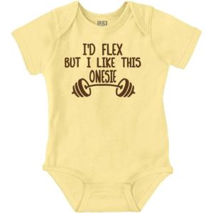 Brisco Brands I’d Flex But I Like This One Piece Baby Bodysuit Jumper Boys(Banana)