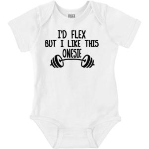 Brisco Brands I’d Flex But I Like This One Piece Baby Bodysuit Jumper Boys(White)