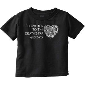 Love You Death Star and Back Galaxy Youth T Shirt Tee Girls(Black)