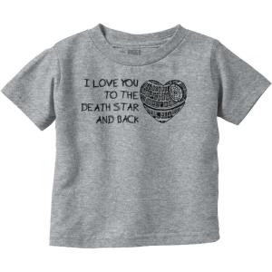 Love You Death Star and Back Galaxy Youth T Shirt Tee Girls(Heather)