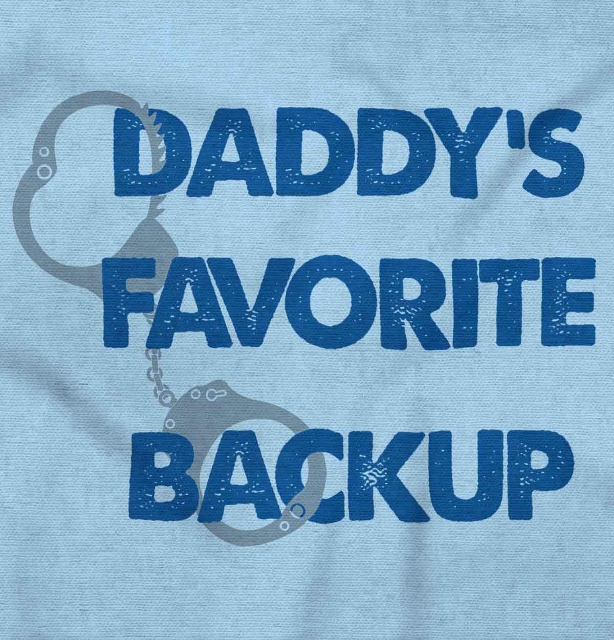 imageBrisco Brands Daddy Favorite Backup Police Parent Baby Romper Boys or GirlsLight Blue