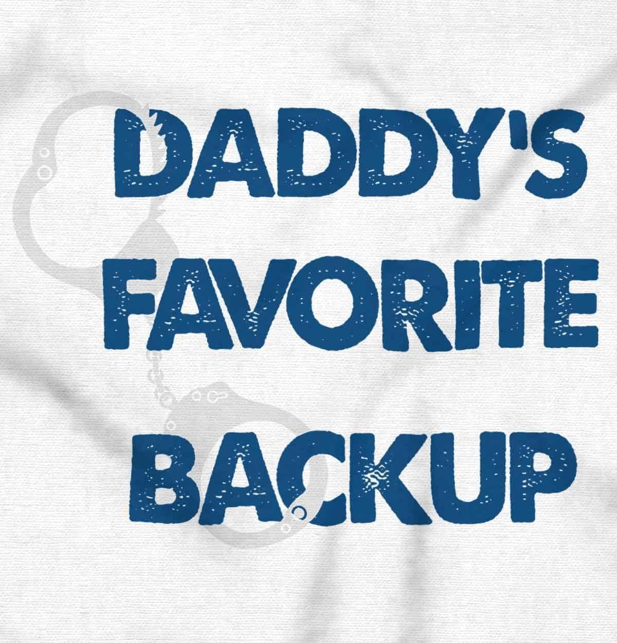imageBrisco Brands Daddy Favorite Backup Police Parent Baby Romper Boys or GirlsWhite