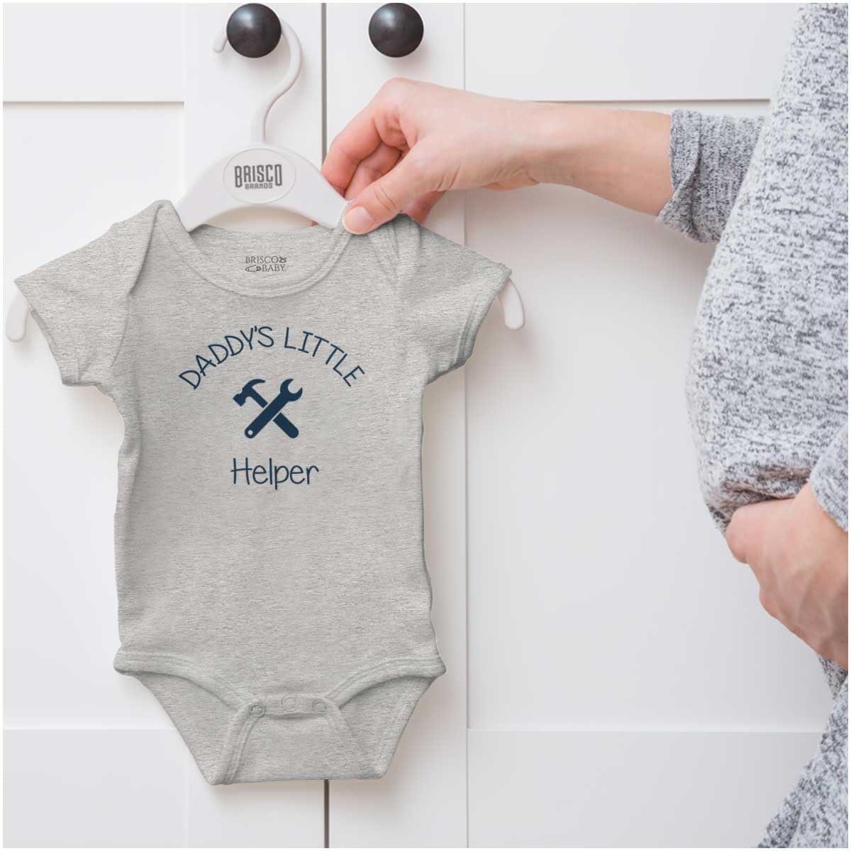 imageBrisco Brands Daddys Little Helper Handyman Father Baby Romper Boys or GirlsHeather