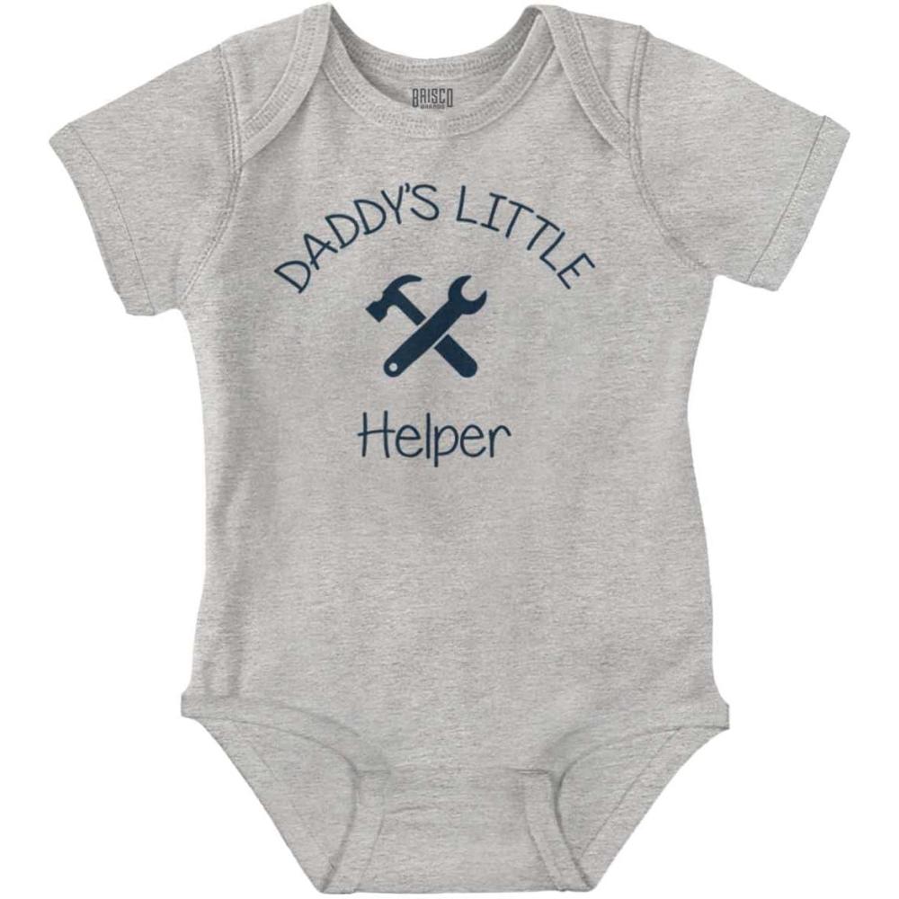 imageBrisco Brands Daddys Little Helper Handyman Father Baby Romper Boys or GirlsHeather