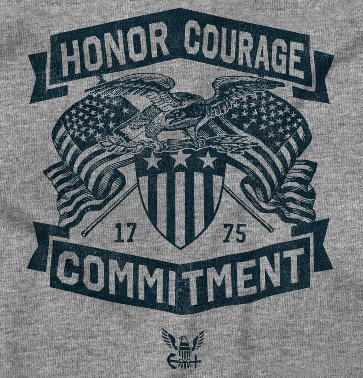 imageBrisco Brands US Navy Honor Courage Commitment Hoodie Sweatshirt Women MenSport Grey
