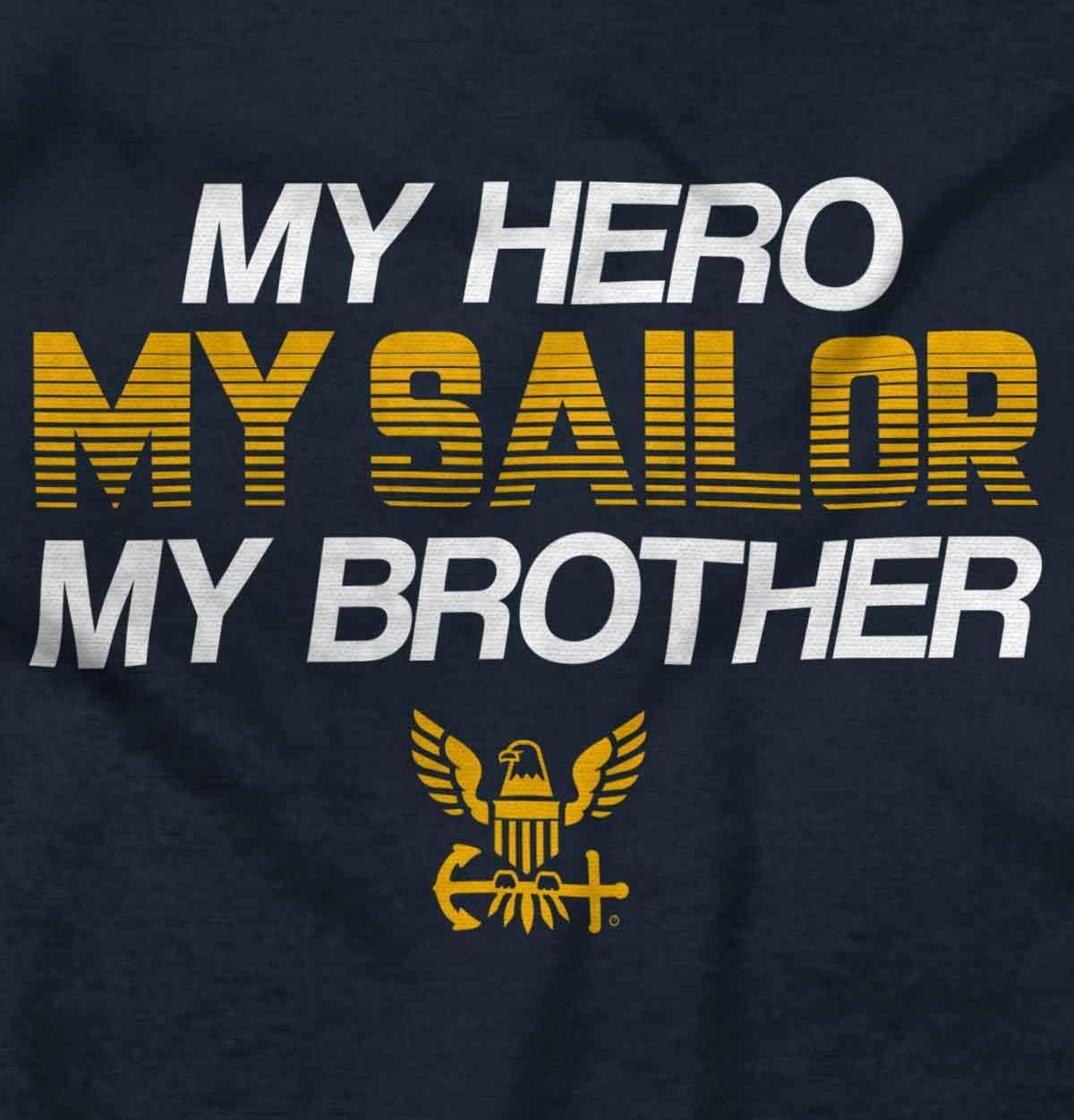 imageBrisco Brands US Navy My Hero Sailor Brother Sister Sweatshirt for Men or WomenNavy