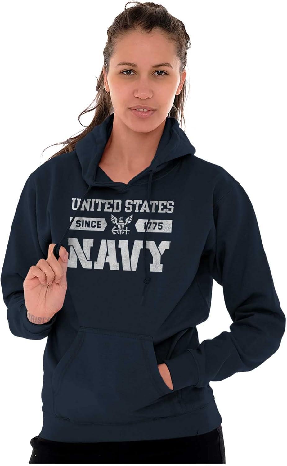imageBrisco Brands United States Navy Since 1775 Hoodie Sweatshirt Women MenNavy