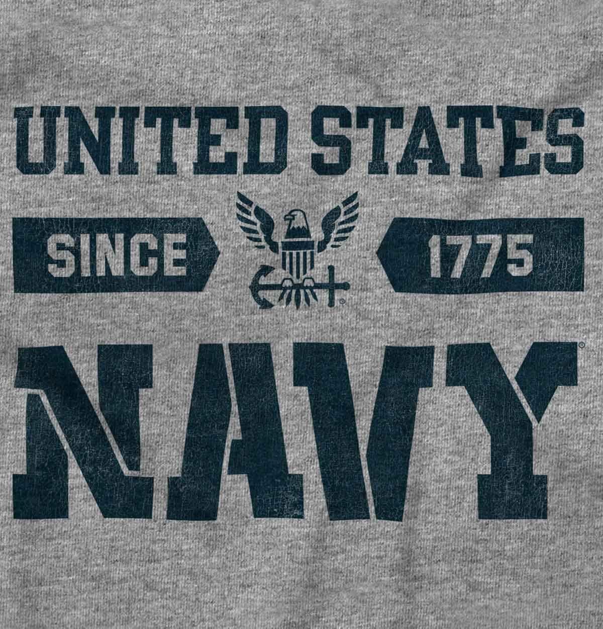 imageBrisco Brands United States Navy Since 1775 Hoodie Sweatshirt Women MenSport Grey
