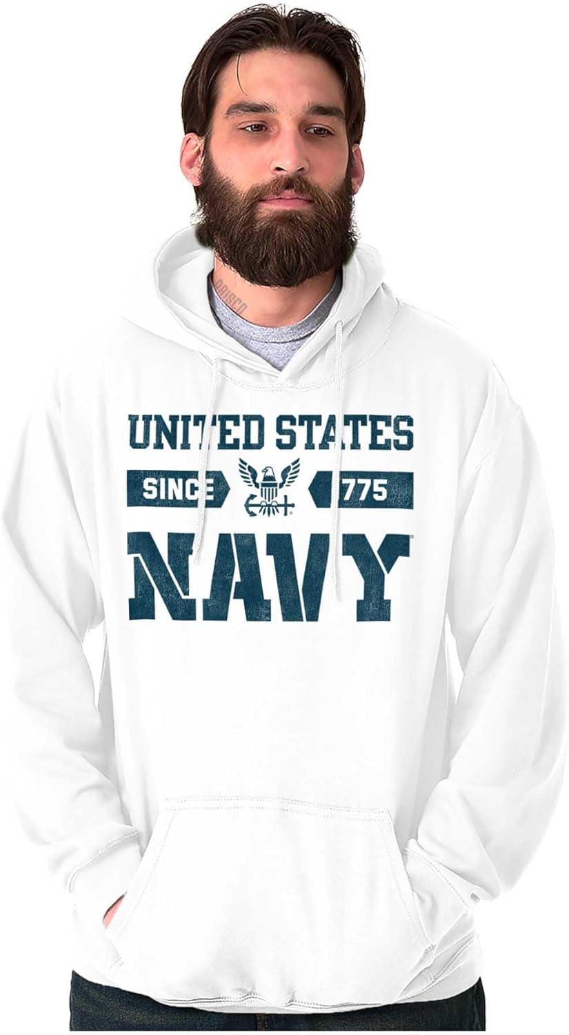 imageBrisco Brands United States Navy Since 1775 Hoodie Sweatshirt Women MenWhite