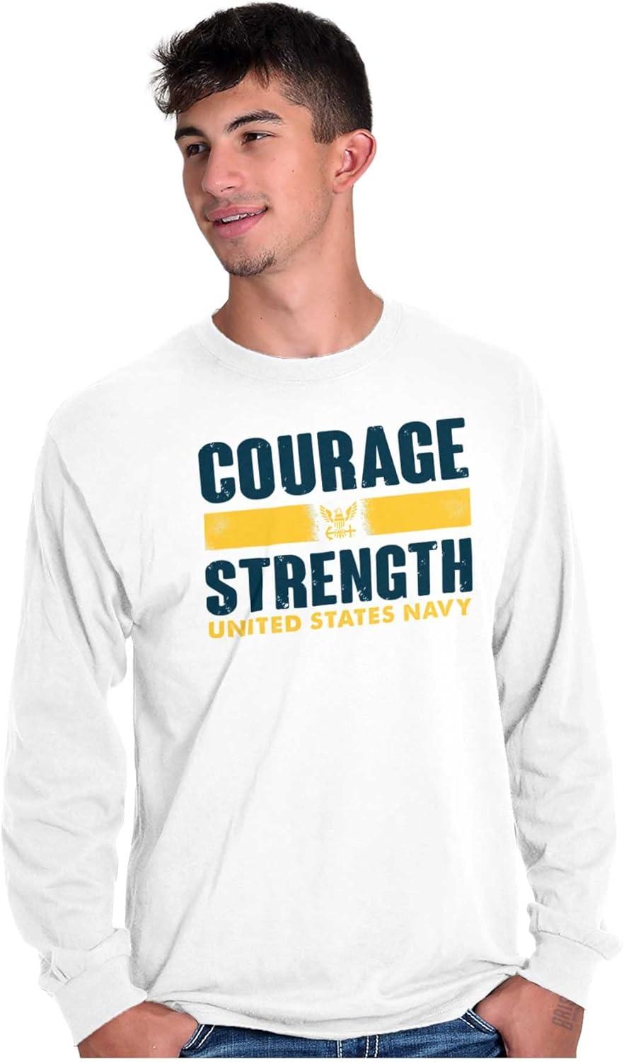 imageCourage Strength United States Navy Long Sleeve Tshirt Men WomenWhite