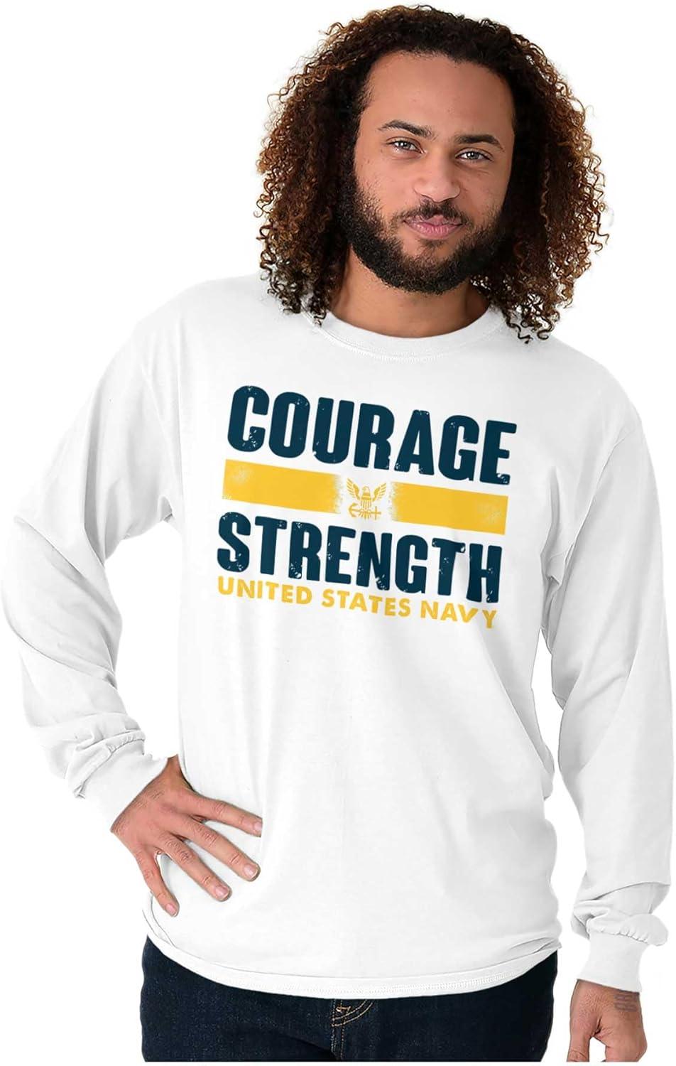 imageCourage Strength United States Navy Long Sleeve Tshirt Men WomenWhite
