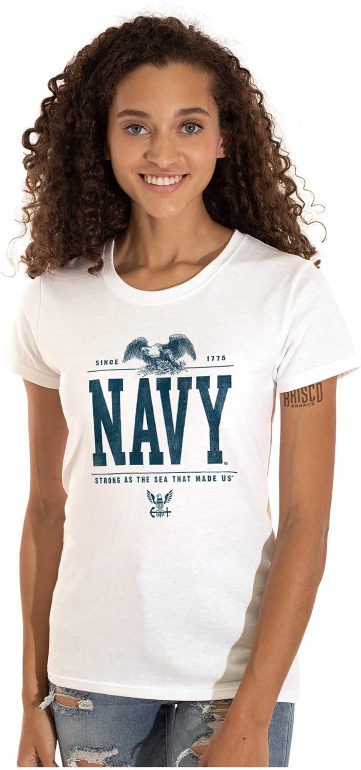 imageUS Navy Strong As Sea That Made Us Womens Slim Fit Graphic TeeWhite