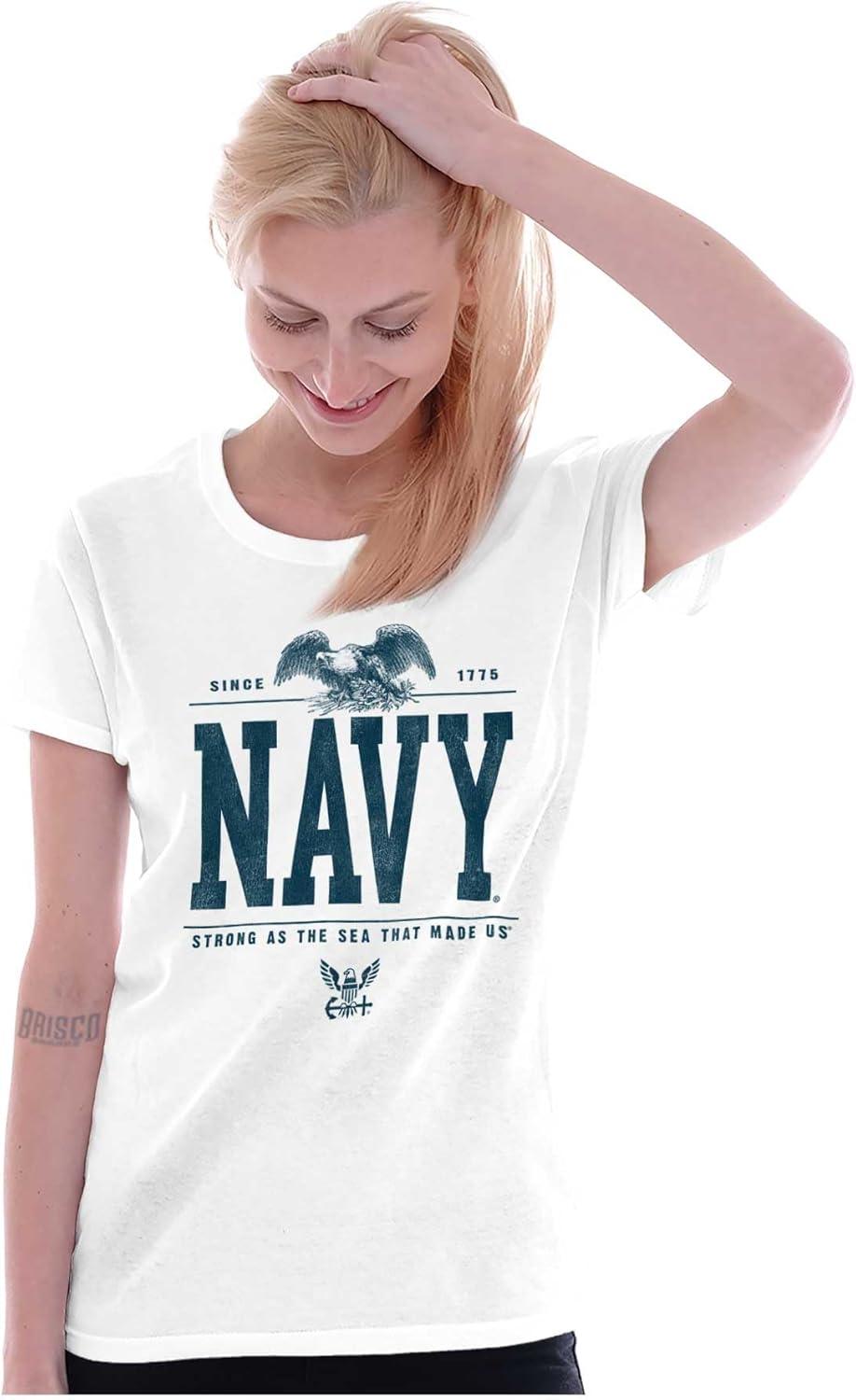 imageUS Navy Strong As Sea That Made Us Womens Slim Fit Graphic TeeWhite