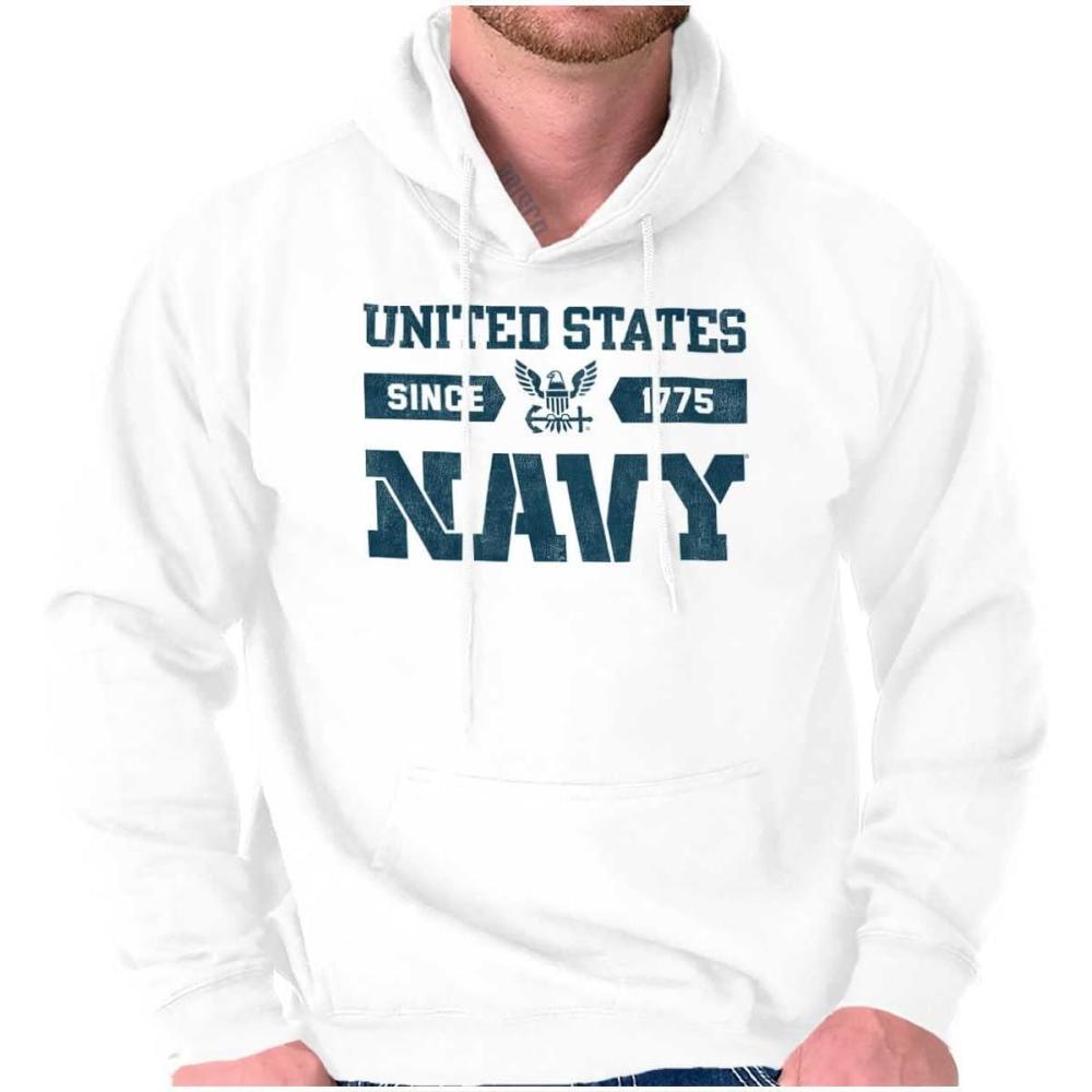 imageBrisco Brands United States Navy Since 1775 Hoodie Sweatshirt Women MenWhite