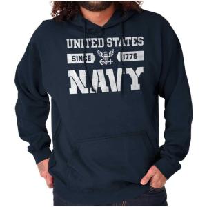 Brisco Brands United States Navy Since 1775 Hoodie Sweatshirt Women Men(Navy)