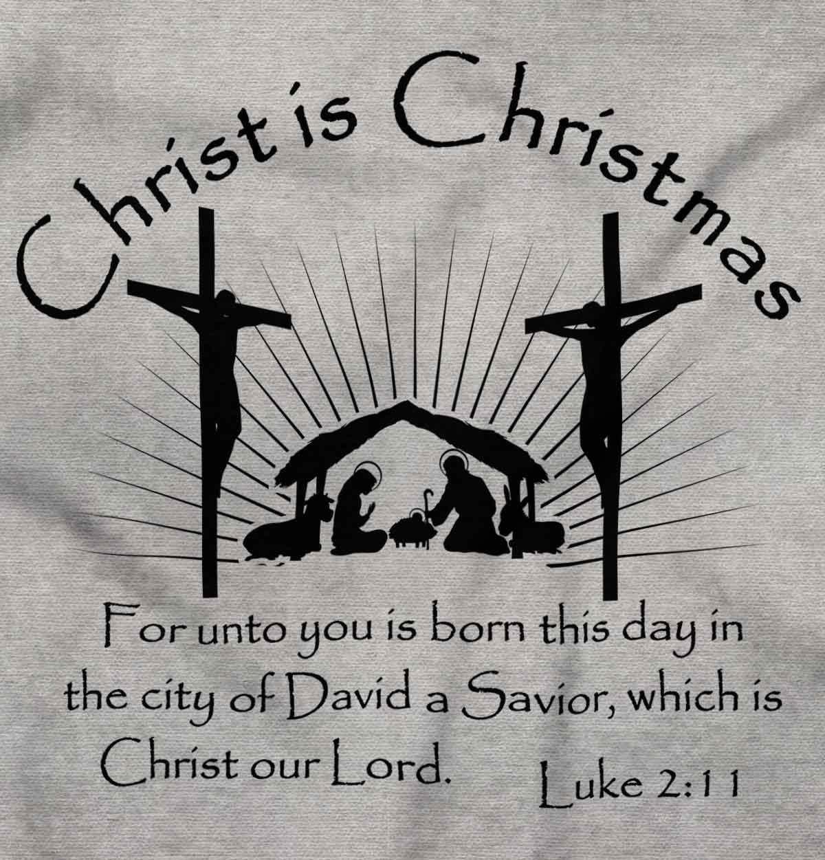 imageBrisco Brands Christ is Christmas Christian Long Sleeve Tshirt Men WomenSport Grey