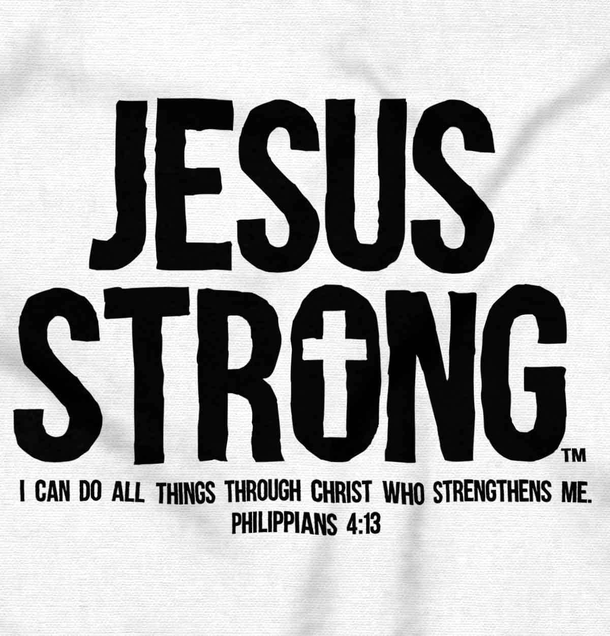 imageJesus Strong Philippians 413 Bible Zip Up Hoodie Mens WomensWhite