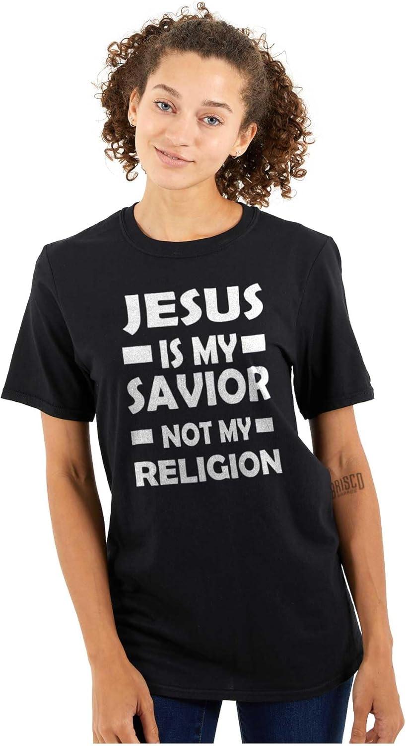 imageJesus is My Savior Not My Religion Graphic T Shirt Men or WomenBlack
