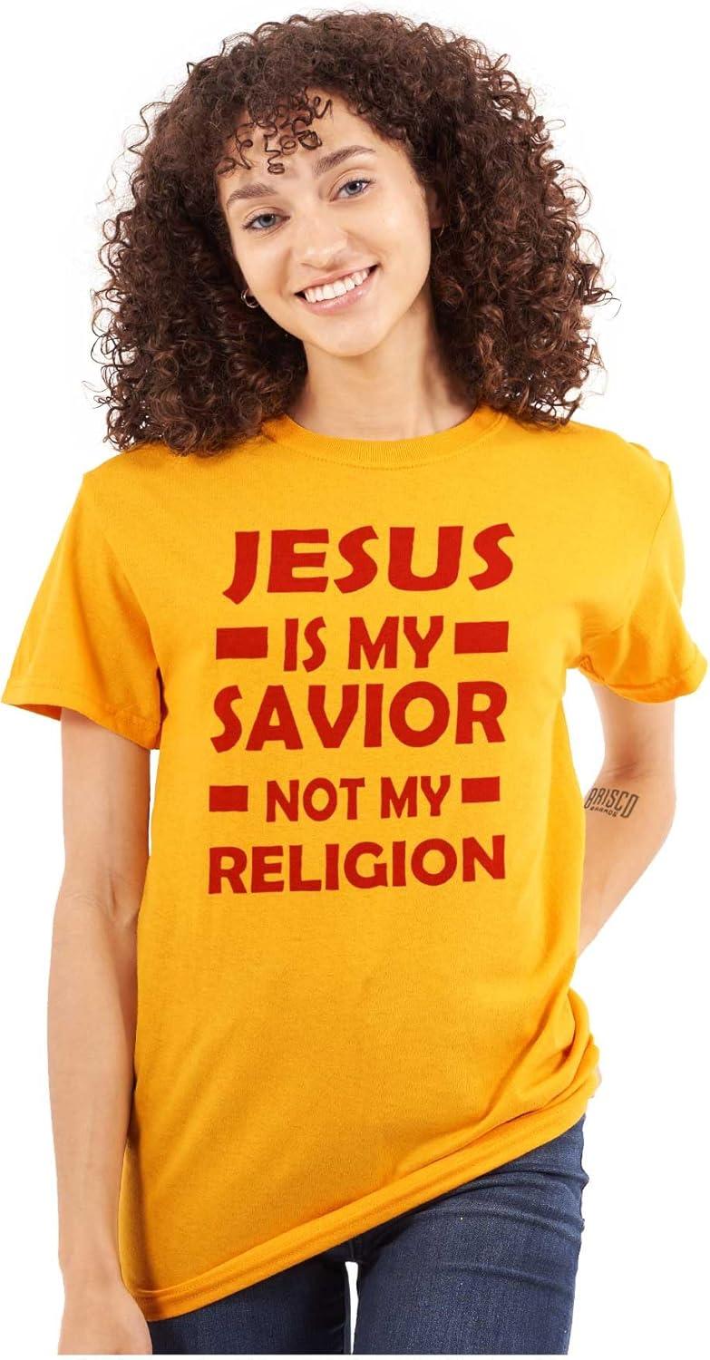 imageJesus is My Savior Not My Religion Graphic T Shirt Men or WomenGold