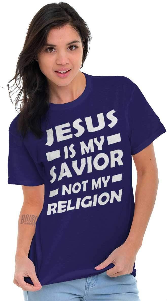 imageJesus is My Savior Not My Religion Graphic T Shirt Men or WomenPurple