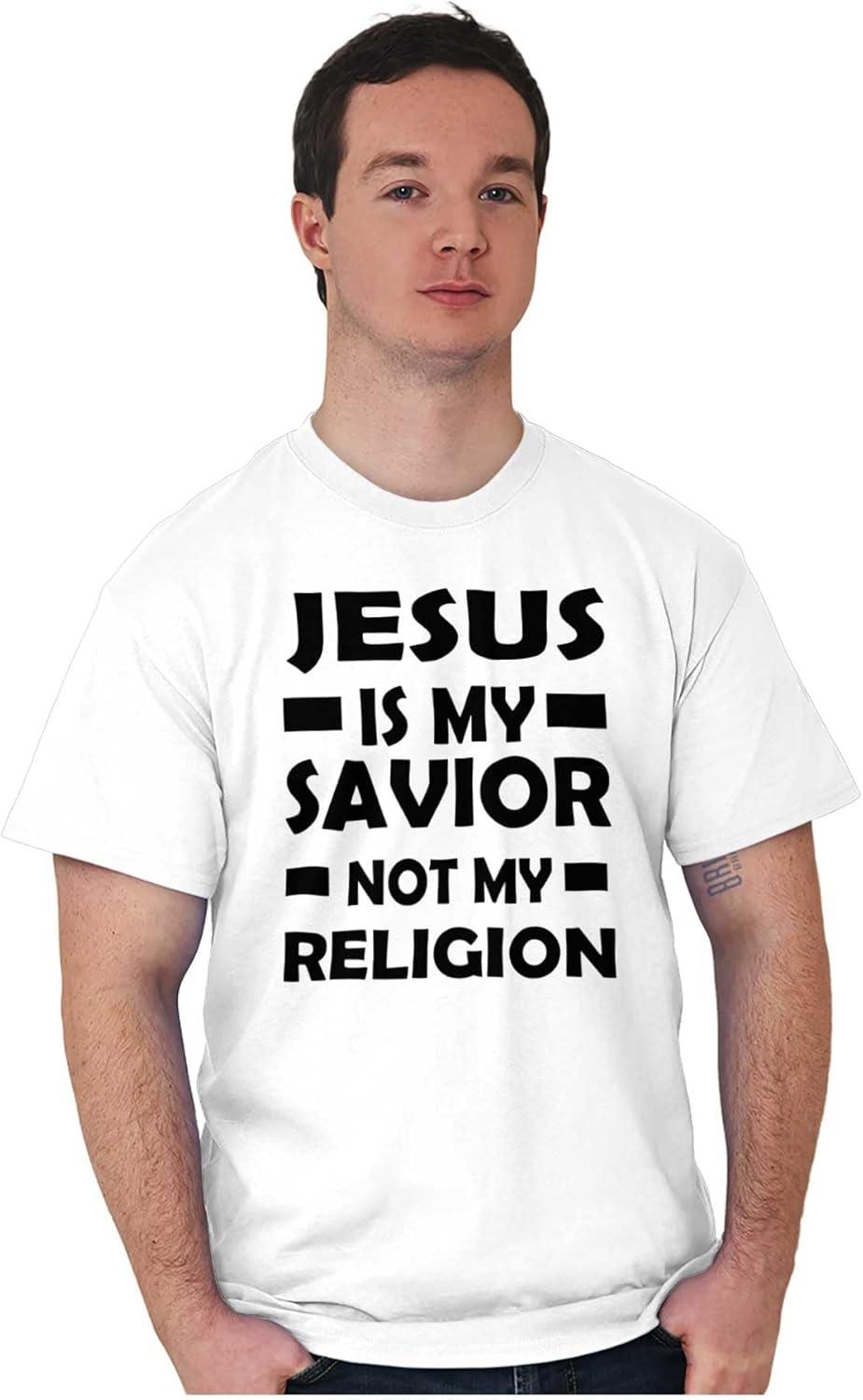 imageJesus is My Savior Not My Religion Graphic T Shirt Men or WomenWhite