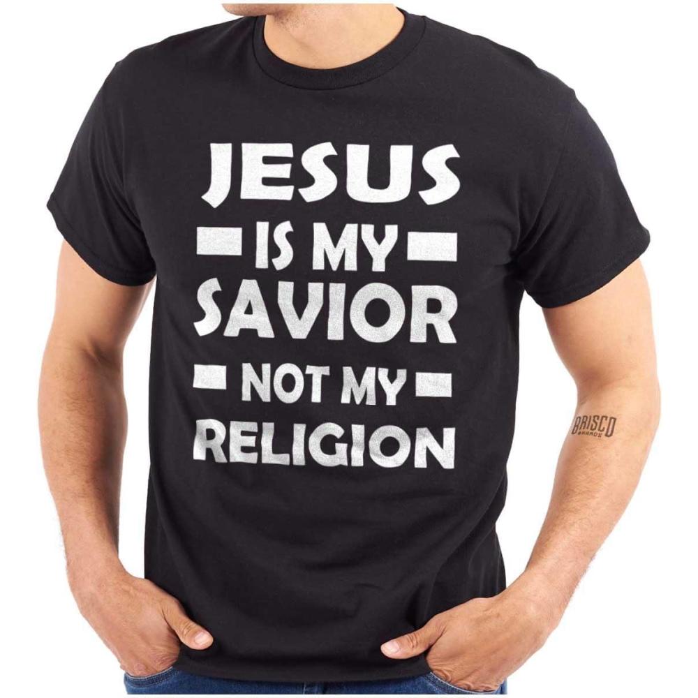 imageJesus is My Savior Not My Religion Graphic T Shirt Men or WomenBlack