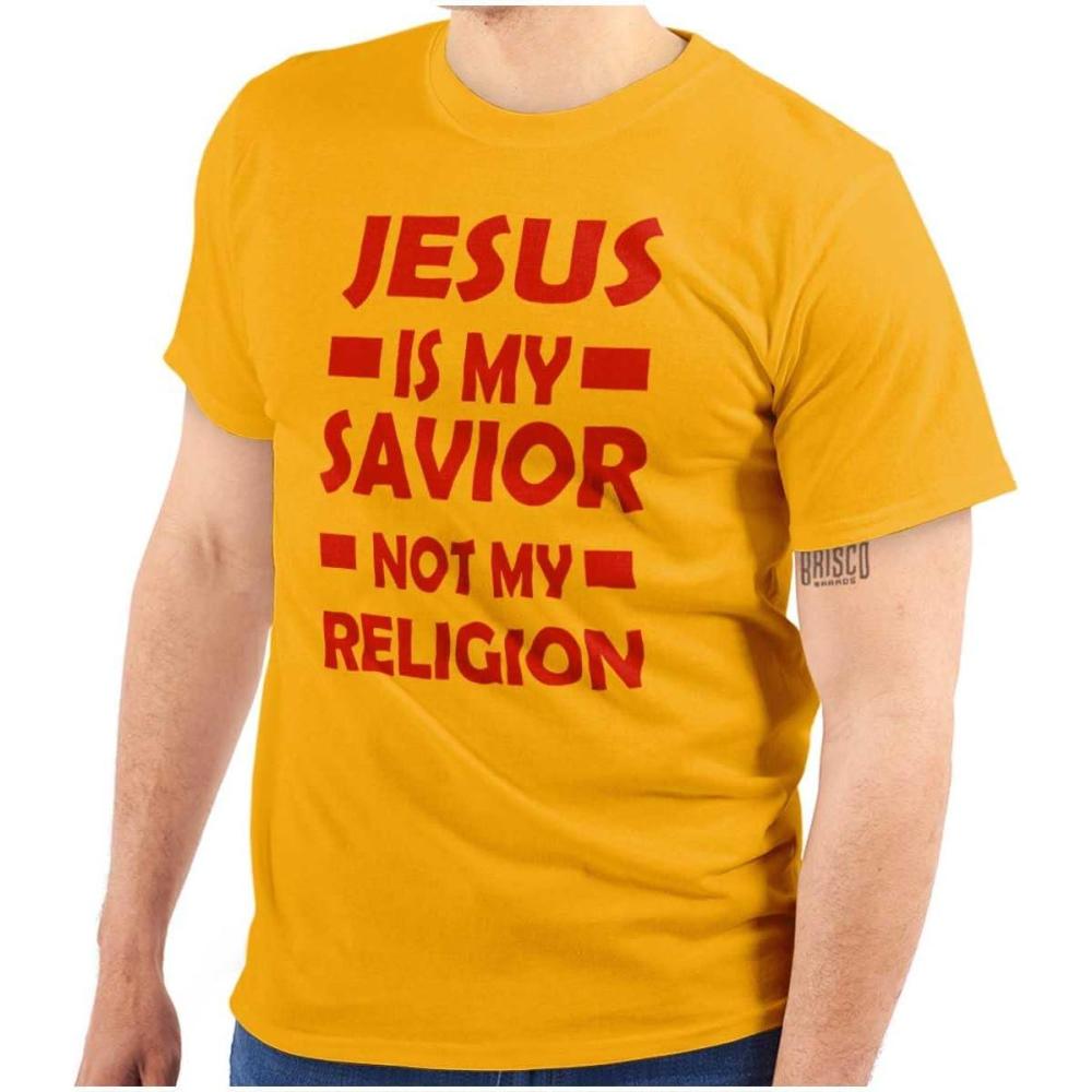imageJesus is My Savior Not My Religion Graphic T Shirt Men or WomenGold