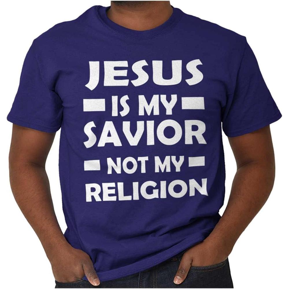 imageJesus is My Savior Not My Religion Graphic T Shirt Men or WomenPurple