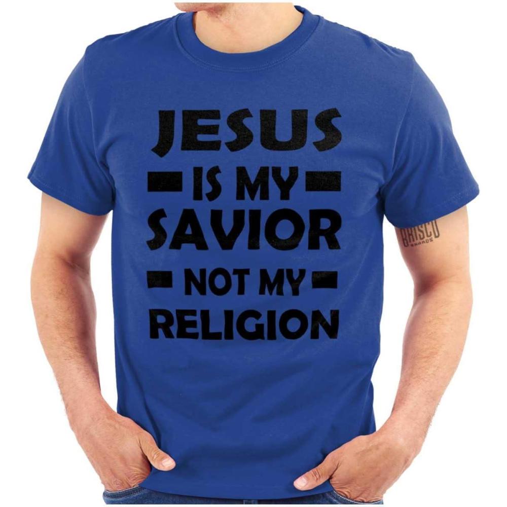 imageJesus is My Savior Not My Religion Graphic T Shirt Men or WomenRoyal